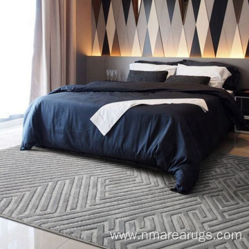 Handmade handwoven wool rug for hotel bedroom